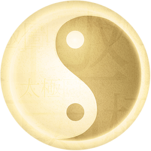 gouden yin yang symbool